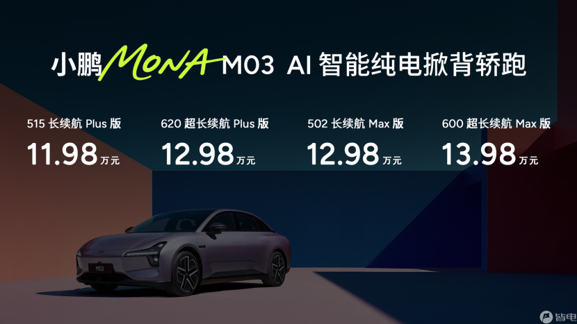 小鹏MONA M03 Max上市 智能体验“比肩50万级”