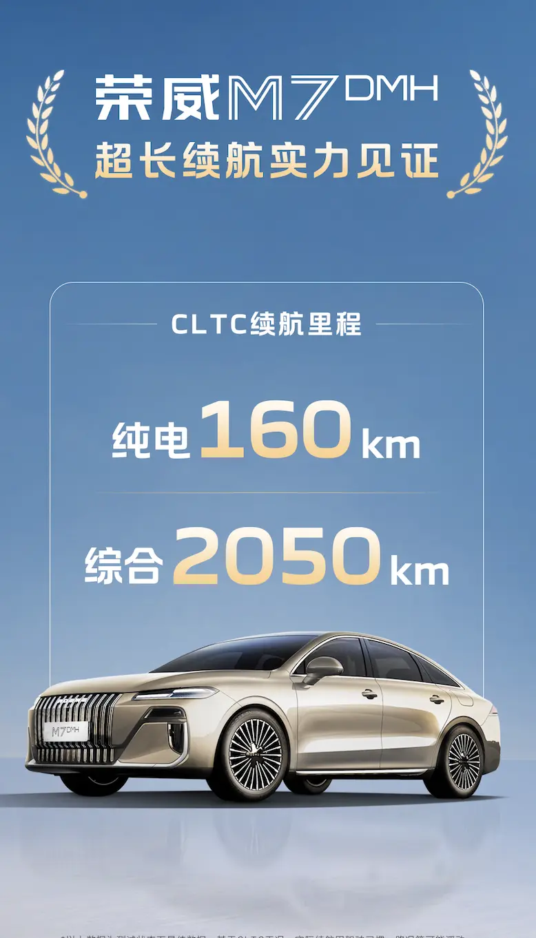 综合续航2050km，每周只要7块钱，还有比荣威M7 DMH更能打的吗？