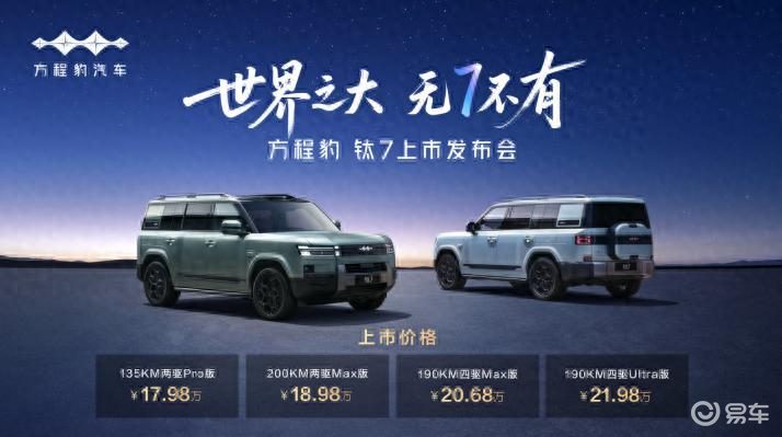 比亚迪“大五座天花板”方程豹钛7火爆上市